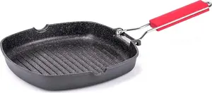 Сковорода-гриль 24 x 24 см - Антипригарное покрытие - Подходит для индукционных плит - Черный Markenlos