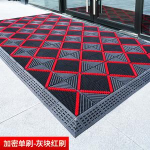 Budis Ковер 105х150 см из ПВХ, не скользящий, для входа, серо-красный, для улицы и коммерции