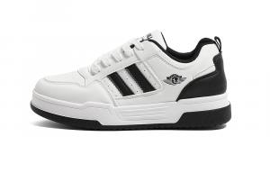 Женские белые противоскользящие износостойкие легкие низкие кеды для скейтборда HUANQIU, бело-черные