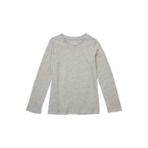 Детская футболка для девочек #4kids Essential, светло-серый меланж, хлопок, с длинным рукавом, RED185