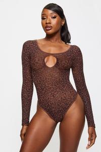 Боди с принтом «Дикая любовь» Ann Summers, коричневый