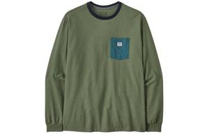 Футболка с карманом для стикера мужская Patagonia, зеленый