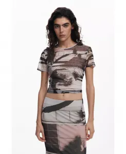 Женская футболка с принтом Arty Desigual, черный