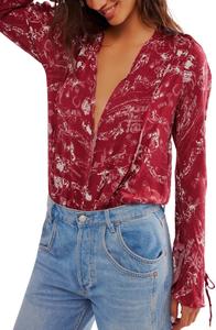 Боди Everythings Rosy с принтом в стиле вестерн Free People, цвет western print