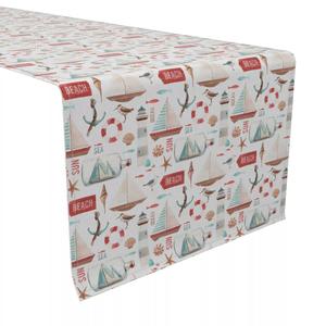 Дорожка для стола, 100 % хлопок, 16x72 дюйма, фон с морским побережьем.