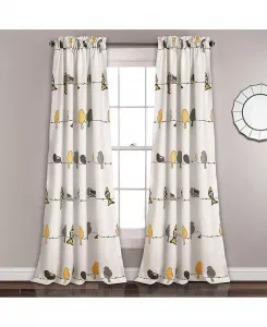 Светофильтрующие оконные шторы Rowley Birds Lush Decor, yellow