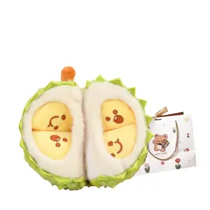 Плюшевая кукла Gratitude Lotus со съемным шнуром, высота 13см/16см/30см/45см OU DI PIG, Hemispherical Durian 17*13Cm+Bear Shopping Bag