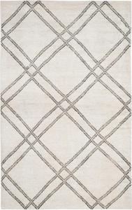 Ковер SAFAVIEH, 122 x 183 см, Stone Wash Collection Steel Grey STW701C ручной работы с узором "решетка" из бамбукового шелка