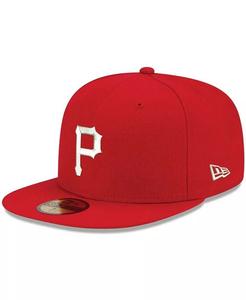 Мужская красная приталенная шляпа с логотипом Pittsburgh Pirates, белая 59FIFTY New Era