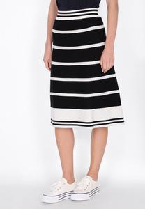 Юбка DreiMaster A-line skirt, Black White Stripe/Black