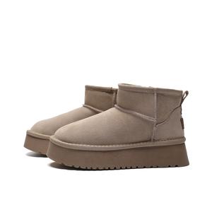 ZHR Женские зимние ботинки Camel/Khaki/Black - Хаки Замша, цвет Khaki Suede