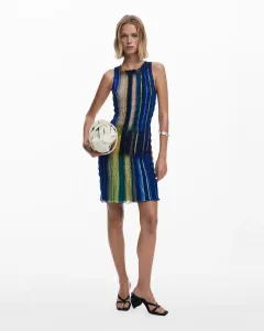 Вязаное платье с квадратным вырезом Desigual, синий/зеленый