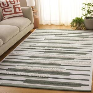 Ковер SAFAVIEH, 153 x 244 см, - коллекция Kenya - Sage & Ivory, ручной работы из шерсти, идеально для гостиной, спальни, столовой (KNY279W)