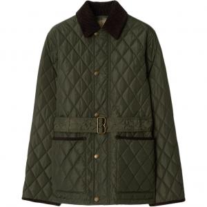 Куртка с ромбовидной стежкой Burberry, army зеленый