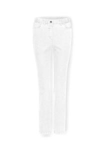 Короткий размер: классические джинсы застегивающиеся брюки Марта Goldner, белый