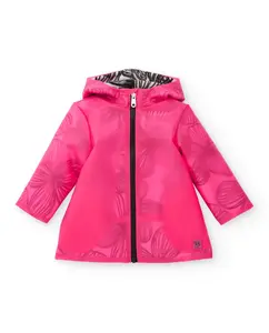 Детская куртка цвета фуксии с полупрозрачным эффектом и капюшоном Tuc tuc