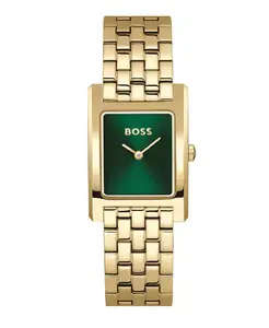 Женские часы Lucy Quartz Basic Slim Ionic Plated с тонким стальным корпусом золотистого цвета, 23 мм Hugo Boss