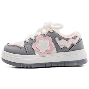 WARRIOR Женские серо-розовые скейтерские кроссовки с низким верхом устойчивые к истиранию, цвет Gray Pink