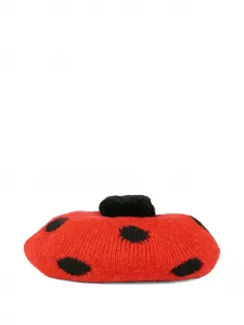 Шапка с помпоном в горошек Konges Sløjd, красный