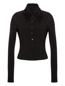 Alberta Ferretti рубашка с декорированным воротником, черный