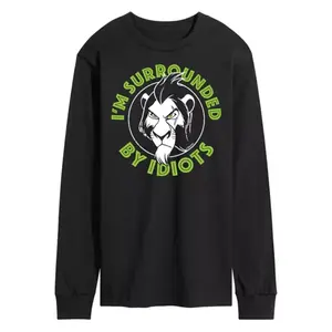 Мужская футболка с длинным рукавом и принтом «Король Лев: Шрам в окружении идиотов» Disney, черный