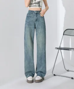 Aimoha -select-/Прямые джинсы с драпировкой Aimoha - Select -, цвет Blue