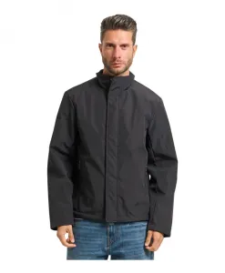 Черная куртка на пуговицах из технической ткани. Armani Exchange, черный