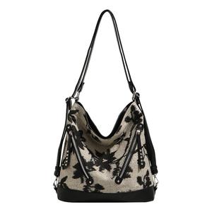 PAYOT Сумка-шоппер из микрофибры и искусственной кожи, шоппер, женская сумка через плечо Black White