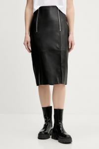 Кожаная юбка Hugo, черный