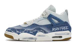 Jordan Air 4 REGO Hot Dog, Free Thorn Mid top винтажные баскетбольные кроссовки унисекс белый синий