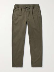 Зауженные брюки из хлопкового твила с кулиской FOLK, зеленый