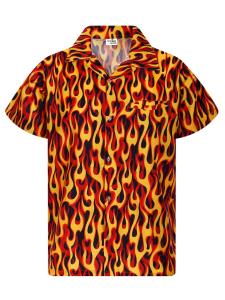 Рубашка King Kameha Flames Allover, желтый