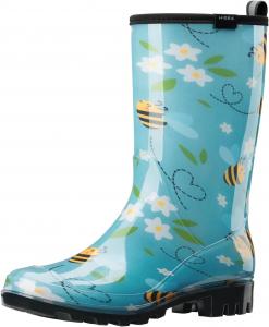 Женские непромокаемые резиновые сапоги HISEA до середины голени для работы в саду, Blue Bee