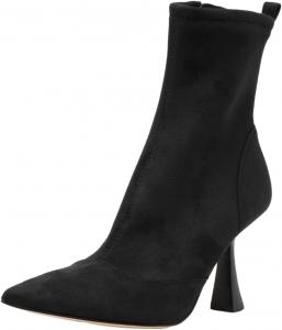 Женские ботильоны FOWT с острым носком, на среднем каблуке, короткие, с золотой боковой молнией, модные, размер 4-16 США