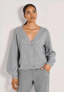 Кардиган MADELEINE Cardigan, Silver Grey Wool White Melange/Grey