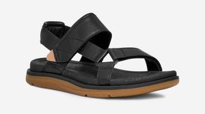 Женские сандалии Teva Madera 1152570-BLK черные кожаные с открытым носком и ремешком на пятке