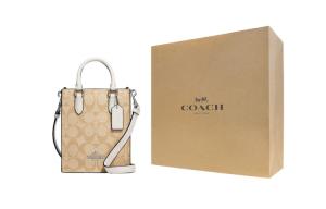 COACH Сумка-шоппер из холста с кожаными вставками