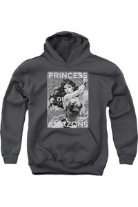Толстовка с капюшоном для подростков "Принцесса амазонок" Justice League of America Gildan, Charcoal