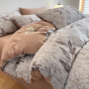 Jie Liya Комплект постельного белья из 4 предметов (простыня на резинке 90 см, пододеяльник 150х20 см), жаккард, начес, хлопок Синьцзян