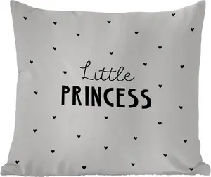 Подушка для улицы - Пословицы - Маленькая принцесса - Девочка - Принцесса - Цитаты - 50x50 см - Водонепроницаемая - Подушка для отдыха - Удобная - Подушка с рисунком MuchoWow