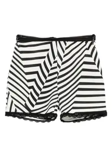 Полосатые шорты с кружевом Gemy Maalouf, черный