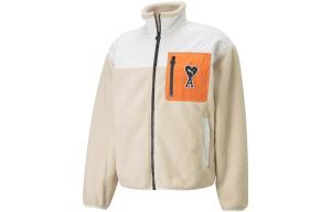 Мужская бархатная куртка Puma, кремового цвета