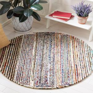 Ковер SAFAVIEH, 122 x 122 см, коллекция Nantucket круглый Ivory NAN604A ручной работы бохо абстрактный хлопок и шерсть