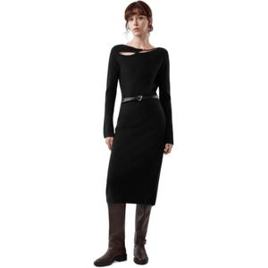 Женское платье с длинными рукавами ELLE, черный