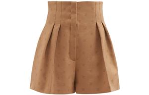 Карлиграфия Высокие Фланелевые Шорты 'Гладкие' FENDI, Верблюжий