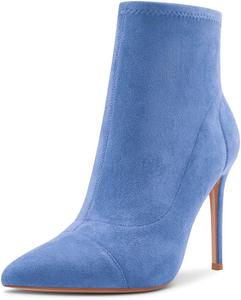 Женские ботильоны на высоком каблуке Castamere, без застежки, с заостренным носком, эластичные ботинки-стилет, классические базовые ботинки с каблуком 10 см, Denim Blue