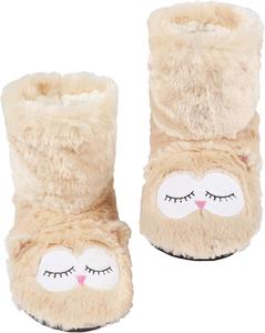 Тапочки-носки Panda Bros для женщин, уютные теплые с мягкой подкладкой, пушистые домашние сапожки с противоскользящей подошвой, Beige Owl