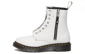Dr.Martens Женские кожаные ботинки Dr. Martens 1460 с двойной молнией и шнуровкой, белые