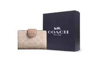 COACH Сумка из натуральной кожи среднего размера женская песочная, Gift Box Set (Basic Set+Black Box)
