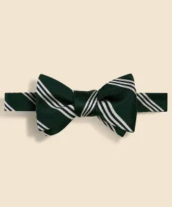 Шелковый мини-галстук-бабочка BB#1 в полоску, изготовлен в США.